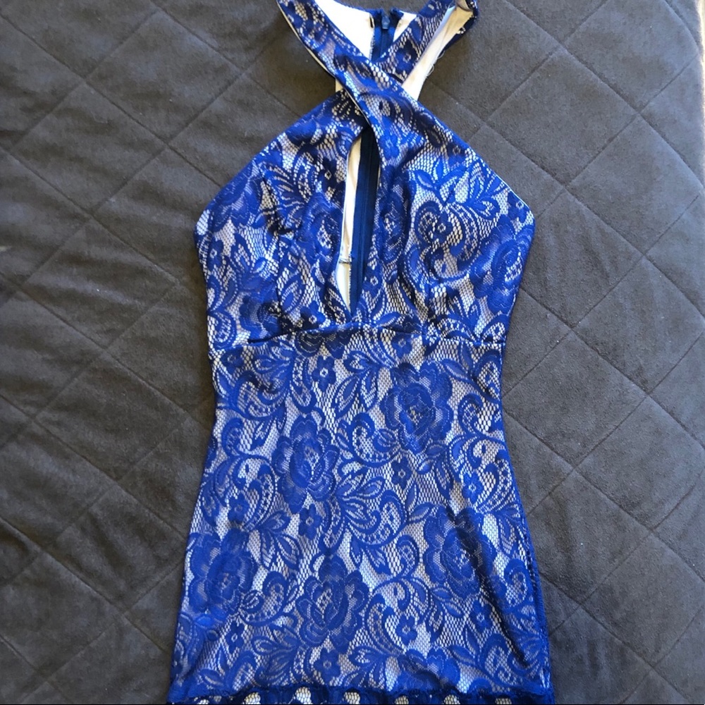 Blue lace dress
